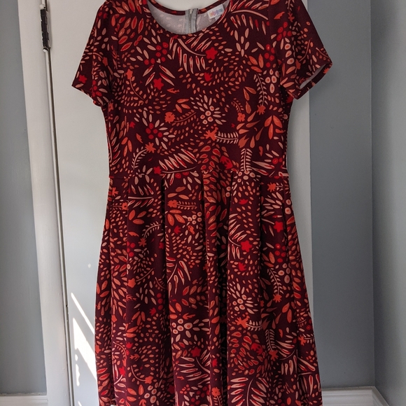 LuLaRoe Amelia Dress Size 2xl Fall Foliage - Picture 2 of 10